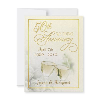 50th Wedding Anniversary Invitations - Ivory Small by SquirrelHugger