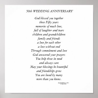50th Wedding Anniversary Print by VIPPOETRY