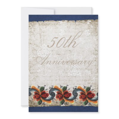 50th Wedding Anniversary - Rosemaling Personalized Announcement by cowboyannie