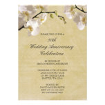 50th Wedding Anniversary Vintage White Orchid Custom Invitations