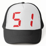 51 fifty-one red alarm clock digital number trucker hats