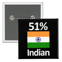 51% Indian Pinback Button