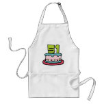 51 Year Old Birthday Cake aprons