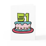 51 Year Old Birthday Cake Greeting Card