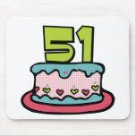 51 Year Old Birthday Cake mousepads