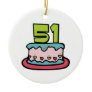 51 Year Old Birthday Cake Christmas Ornament