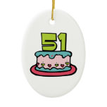 51 Year Old Birthday Cake Christmas Tree Ornament