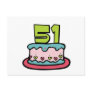 51 Year Old Birthday Cake Post Card