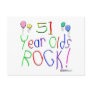 51 Year Olds Rock ! Postcard