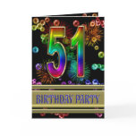 51st Birthday party Invitation Greeting Cards