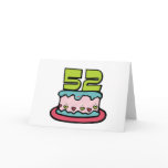 52 Year Old Birthday Cake Greeting Cards