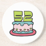 52 Year Old Birthday Cake Coasters