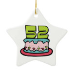 52 Year Old Birthday Cake Christmas Ornaments