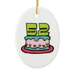 52 Year Old Birthday Cake Christmas Ornaments