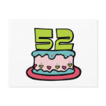52 Year Old Birthday Cake Postcard