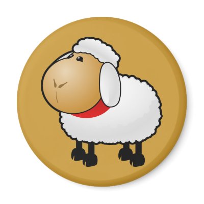 54-Free-Cartoon-Sheep-Clipart-Illustration Fridge Magnet by CreativeColours