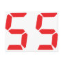 55 fifty-fife red alarm clock digital number post cards