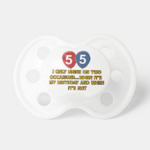 55 year old birthday designs baby pacifiers