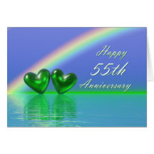 55th Anniversary Emerald Hearts Card