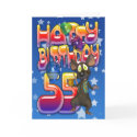 55th Birthday Card cute with little mouse