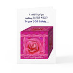 55th BIrthday Card - Rose Gift Box - FUNNY