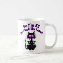 55th Birthday Cat Gifts Mug