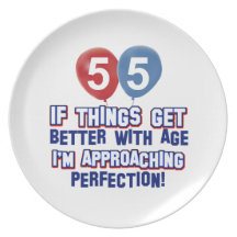55th year old birthday gift plate