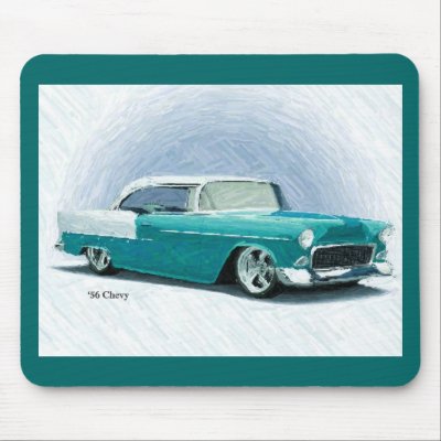 '56 Chevy - Turquoise Digital Art Mousepad by UponRequest