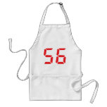 56 fifty-six red alarm clock digital number aprons
