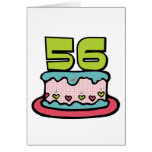 56 Year Old Birthday Cake Greeting Card
