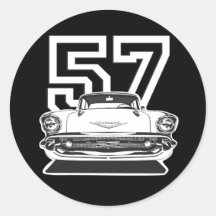 57 Bel Air Round Sticker