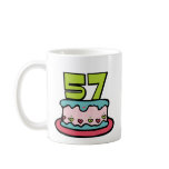 57 Year Old Birthday Cake Mugs
