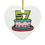 57 Year Old Birthday Cake Christmas Tree Ornament