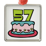 57 Year Old Birthday Cake Ornament