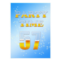57th birthday party invitation with beer