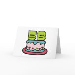 58 Year Old Birthday Cake Greeting Cards