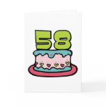 58 Year Old Birthday Cake Greeting Card
