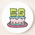 58 Year Old Birthday Cake Coasters