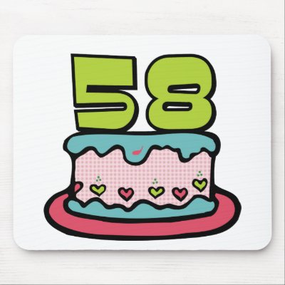 58 Year Old Birthday Cake Mouse Pads by Birthday_Bash