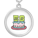 58 Year Old Birthday Cake Custom Necklace