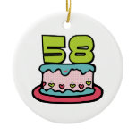 58 Year Old Birthday Cake Christmas Tree Ornament