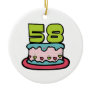 58 Year Old Birthday Cake Christmas Tree Ornament