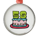 58 Year Old Birthday Cake Christmas Ornament
