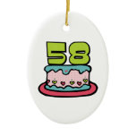 58 Year Old Birthday Cake Christmas Tree Ornament