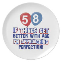 58th year old birthday gift plate