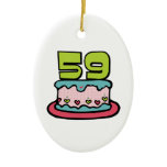 59 Year Old Birthday Cake Christmas Ornament