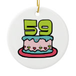 59 Year Old Birthday Cake Ornament