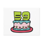 59 Year Old Birthday Cake Postcards