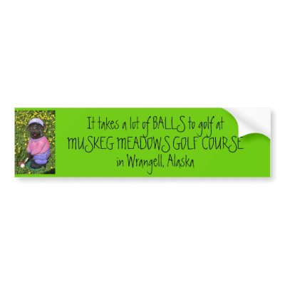 5-15-07 035, It takes a lot of BALLS to golf at... Bumper Stickers by alaskapix