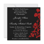 5.25x5.25 Red and black Floral Wedding Invitation